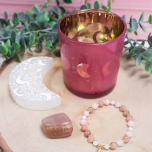 coffret douceur lunaire lithotherapie pierre de lune bracelet photophore