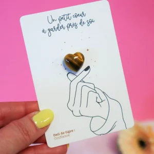 carte cœur pierre naturelle oeil de tigre confiance idée cadeau